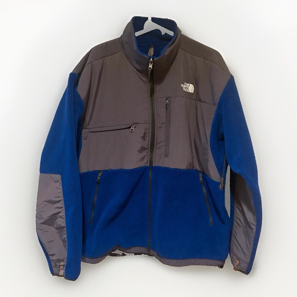 The North Face Denali Fleece Jacket Mens XL Blue Grey Polartec Full Zip Vented